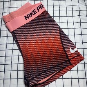 Red/Pink/Black NIKE PRO Spandex Shorts DRI-FIT